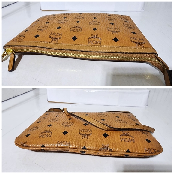 MCM Visetos Leather Pochette Cognac - Picture 9 of 12